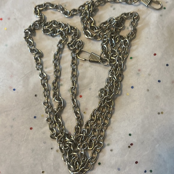 LONG Silver Tone Link Necklace - Picture 7 of 9
